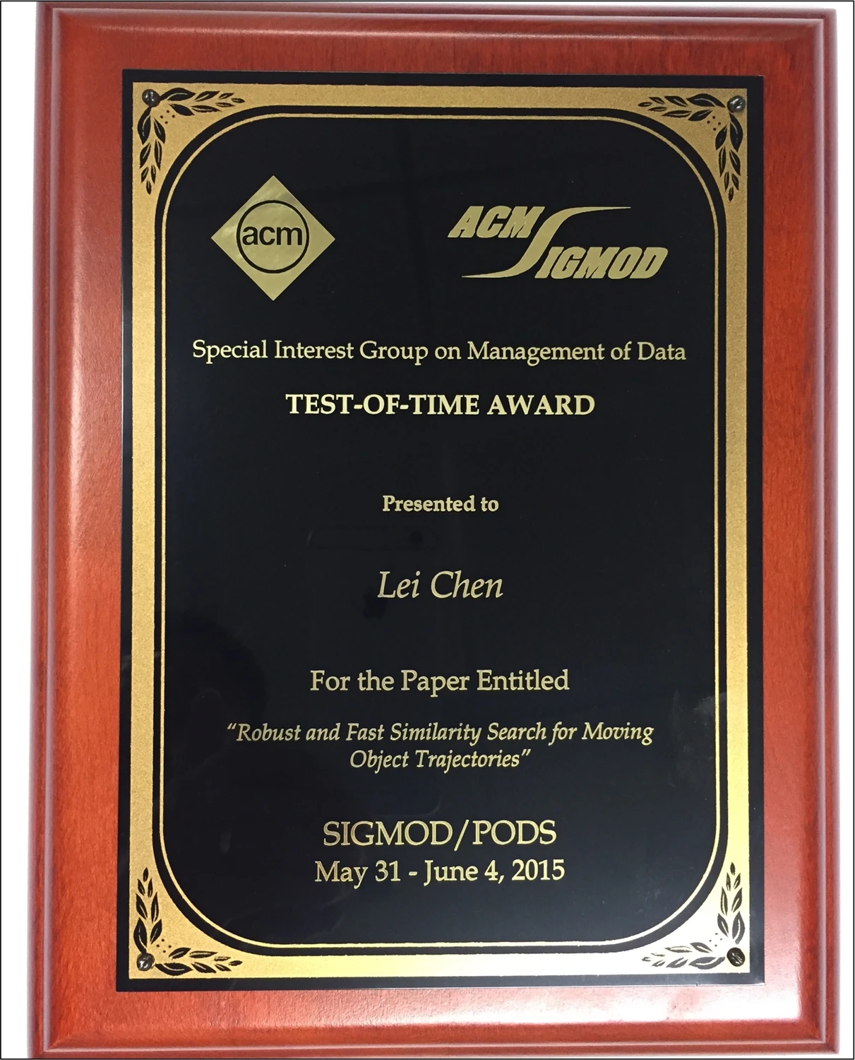 ACM SIGMOD 2015 Test-of-Time Award